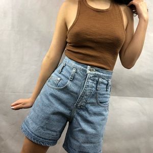 90s high waisted light wash shorts